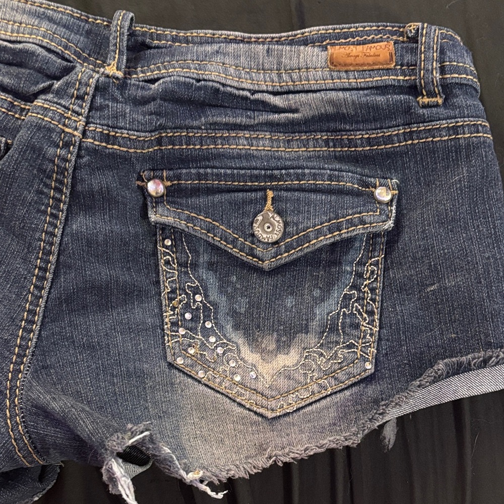 Almost Famous Dark Blue Jean Shorts - Picture 6 of 6